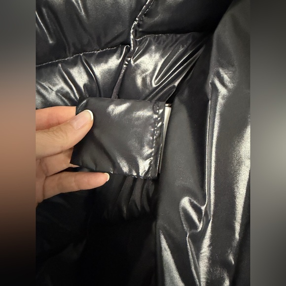 Moncler Fulmarus Fox Fur Trim Chevron Black Puffer Coat Large (3) - Picture 9 of 11